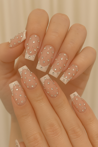 Mystiqua's Pink Rhinestone Nails