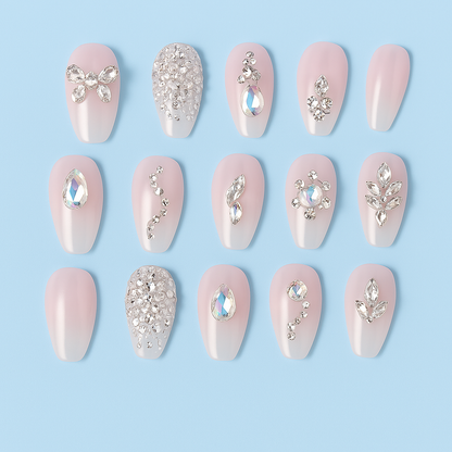 Mystiqua's Pink Rhinestone Nails
